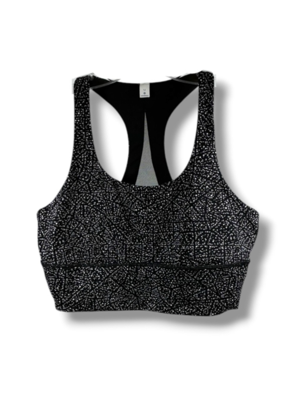 Lululemon Invigorate Bra in Luminesce Splatter White Black Size 12
